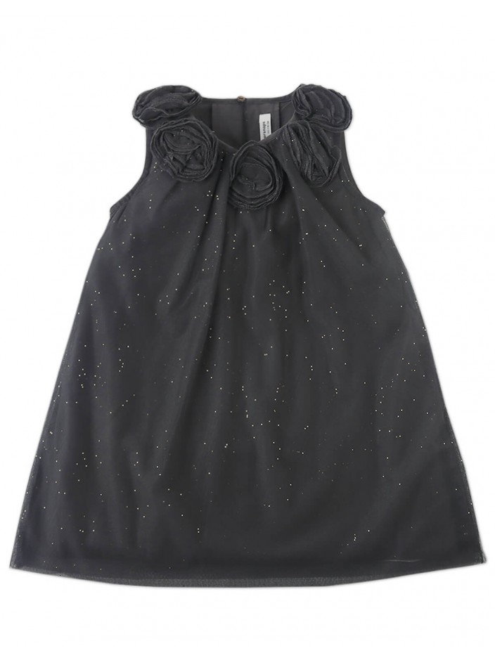 Girls' Polina Shift Dress Ebony With Corsages