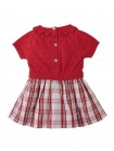 Baby & Toddler Girls' Becky Bodice Dress Red With Checked Tafetta Bottom