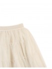 Girls' Poppy Tierred Skirt Shimmery Cream With Stripey Waistband