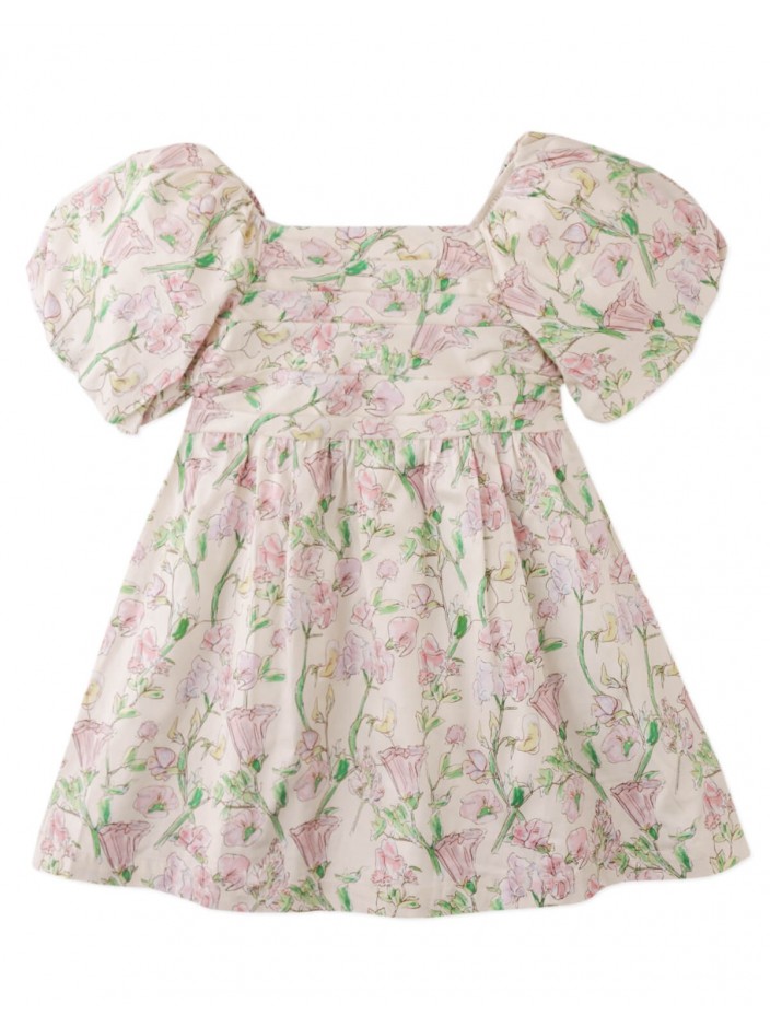 Girls' Natalia Dress Fleur With Ruched Bodice