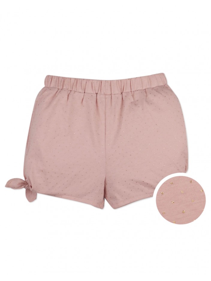 Girls' Juliet Shorts Gold Stars In Rose With Side Ties