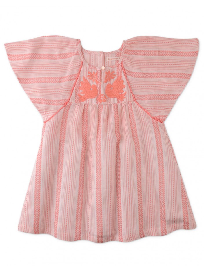 Elsie Stripey Dress With Kimono Sleeves
