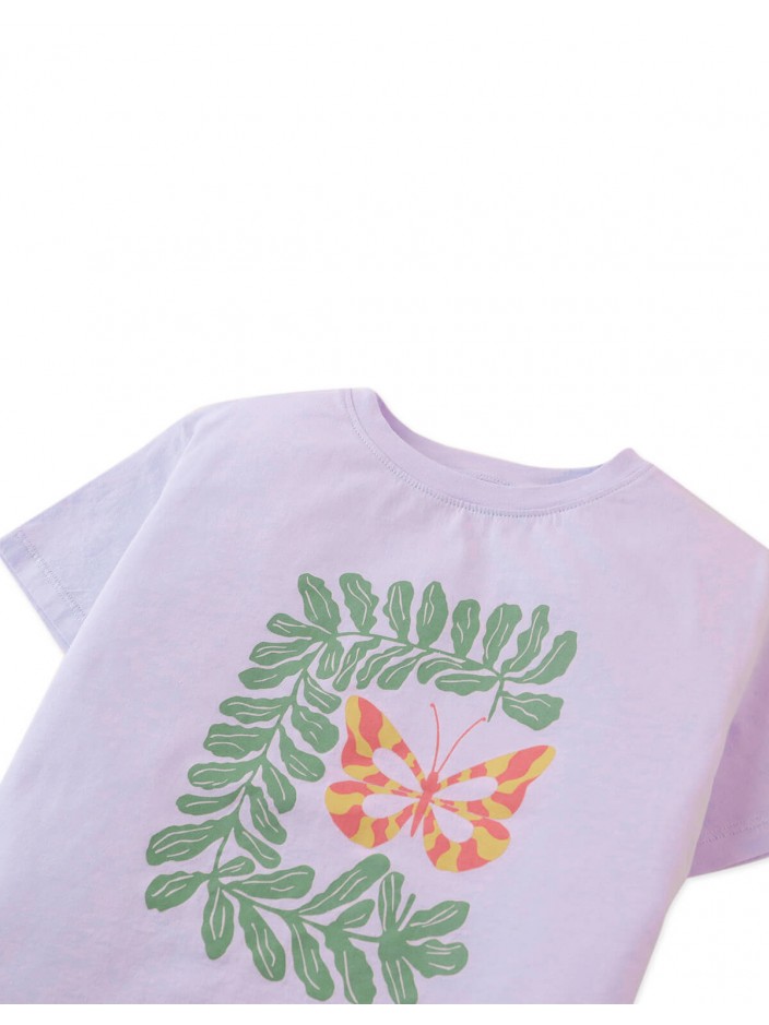 Janis Tee With Butterfly And Leaves Print