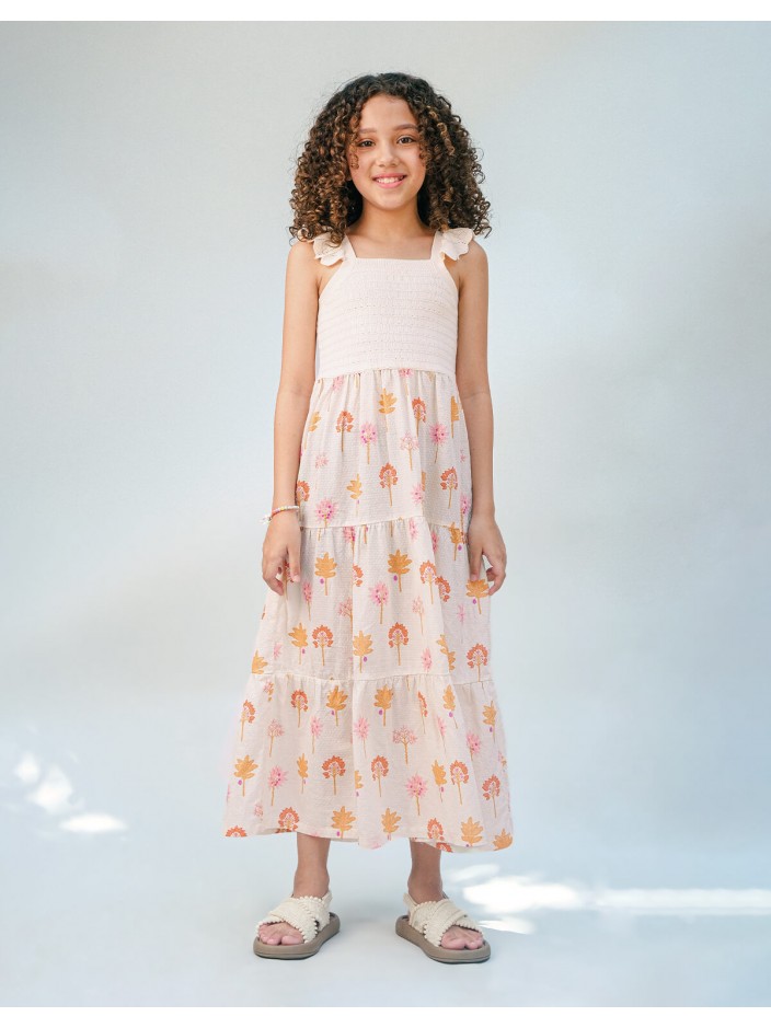 Skylar Knitted Bodice Printed Tiered Maxi Dress