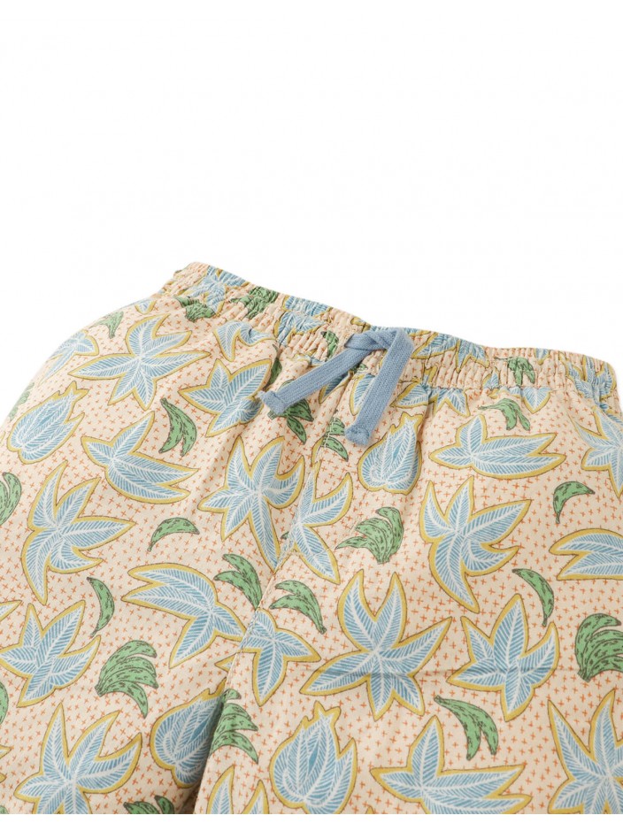 Pablo Linen Blend Palms & Bananas Printed Drawstring Shorts