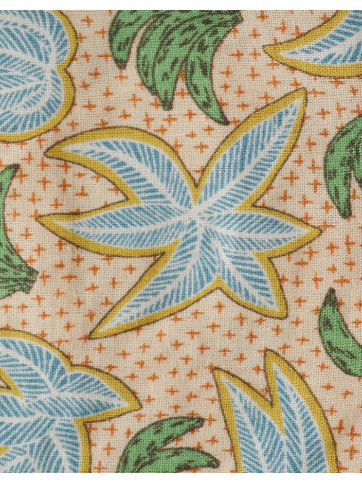 Pablo Linen Blend Palms & Bananas Printed Drawstring Shorts