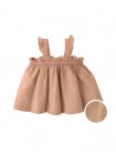 Baby Kaya Strappy Textured Cotton Tunic Blouse With Smocking Details