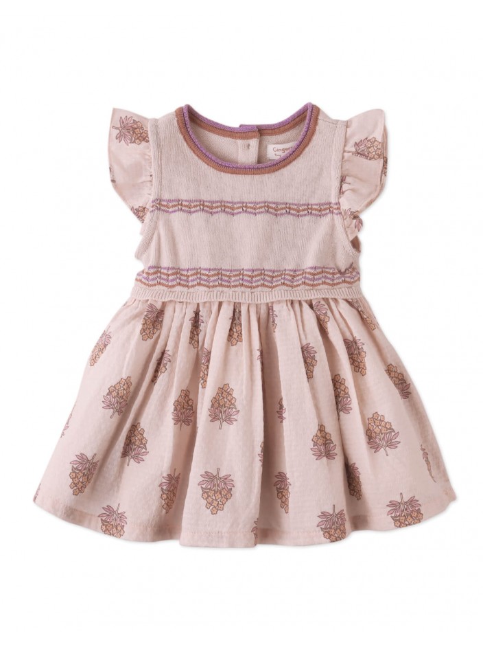 Baby Perrie Striped Knitted Top & Floral Printed Dress