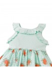 Jessie Frilled Pointelle Bodice Dress with Orange Gingham Print Bottom.
