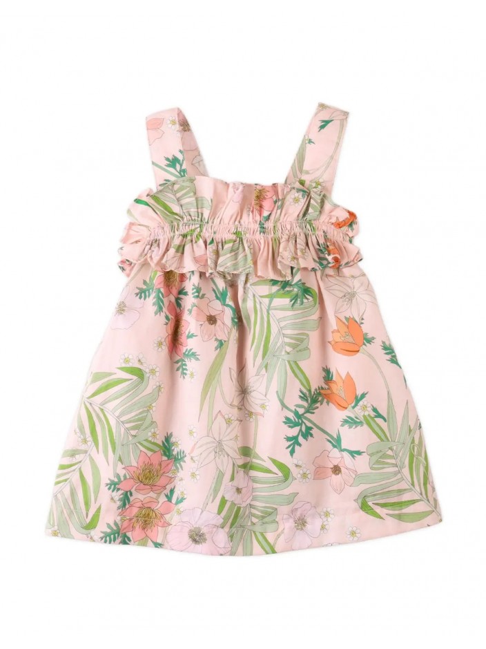 Baby Kimiko Printed A-Line Dress with Adjustable Straps
