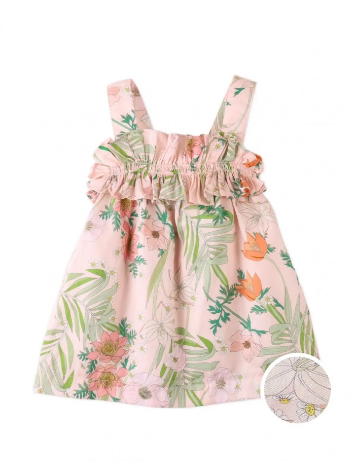 Baby Kimiko Printed A-Line Dress with Adjustable Straps