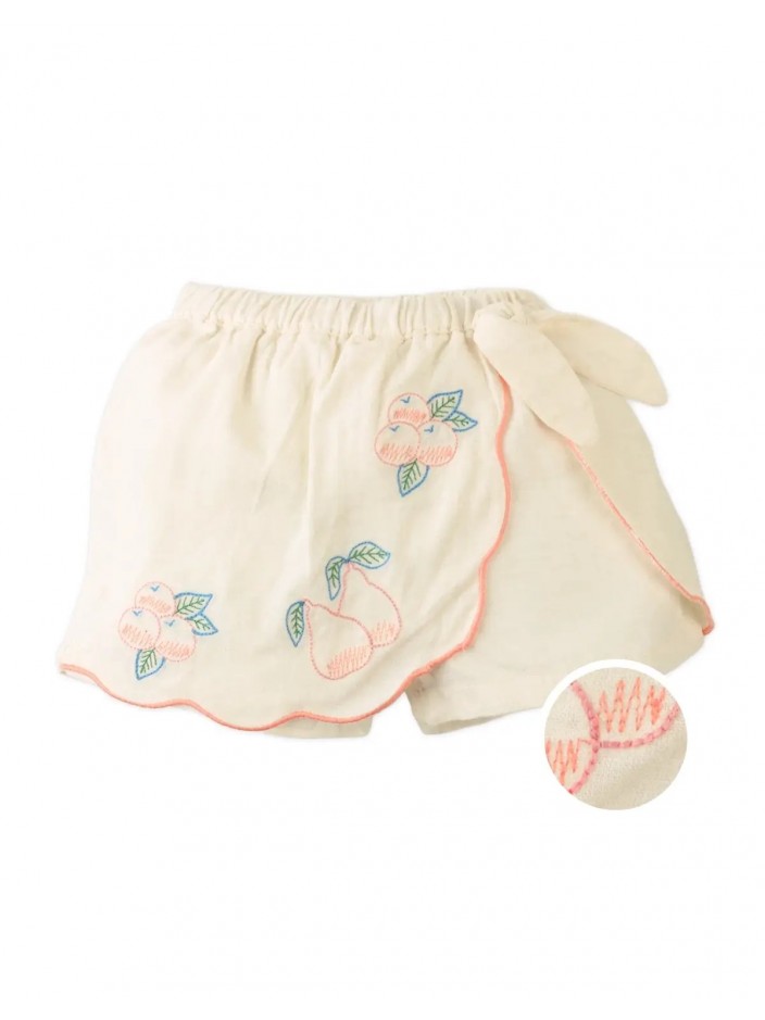 Baby Missandei Skort with Fruit Embroidered Appliqué