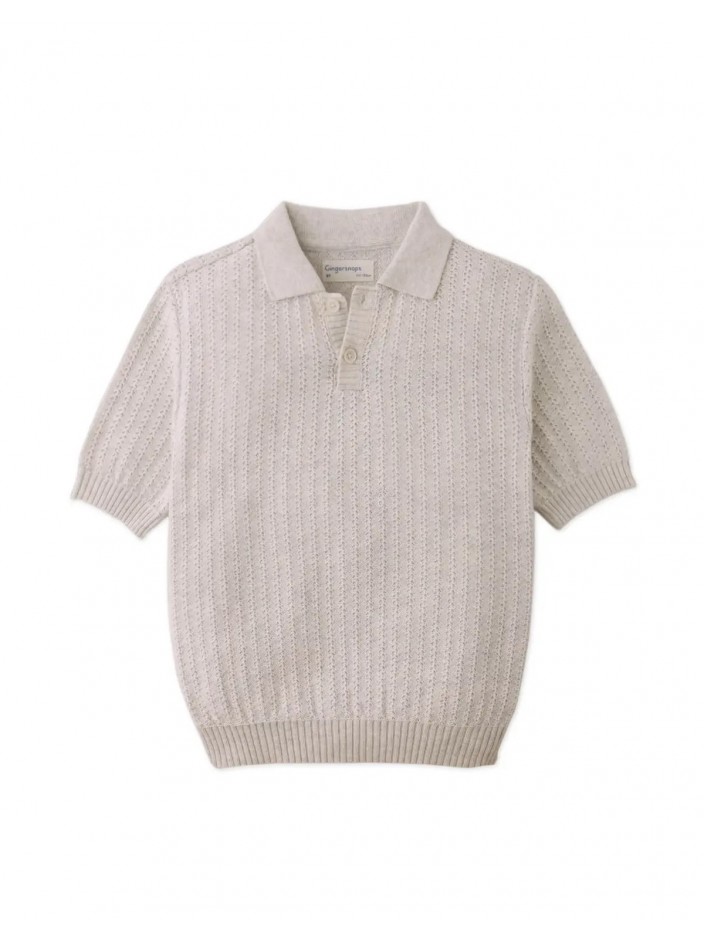 Bob Crochet-Like Knit Polo Shirt