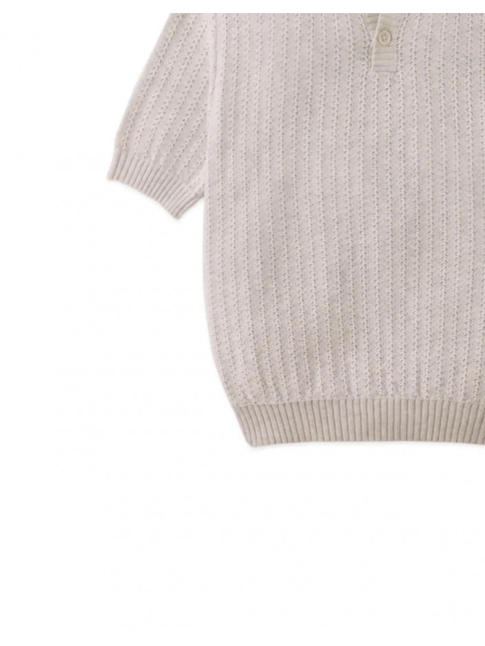 Bob Crochet-Like Knit Polo Shirt