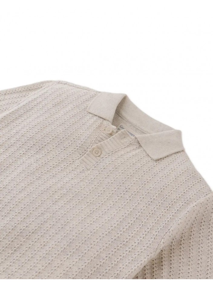 Bob Crochet-Like Knit Polo Shirt