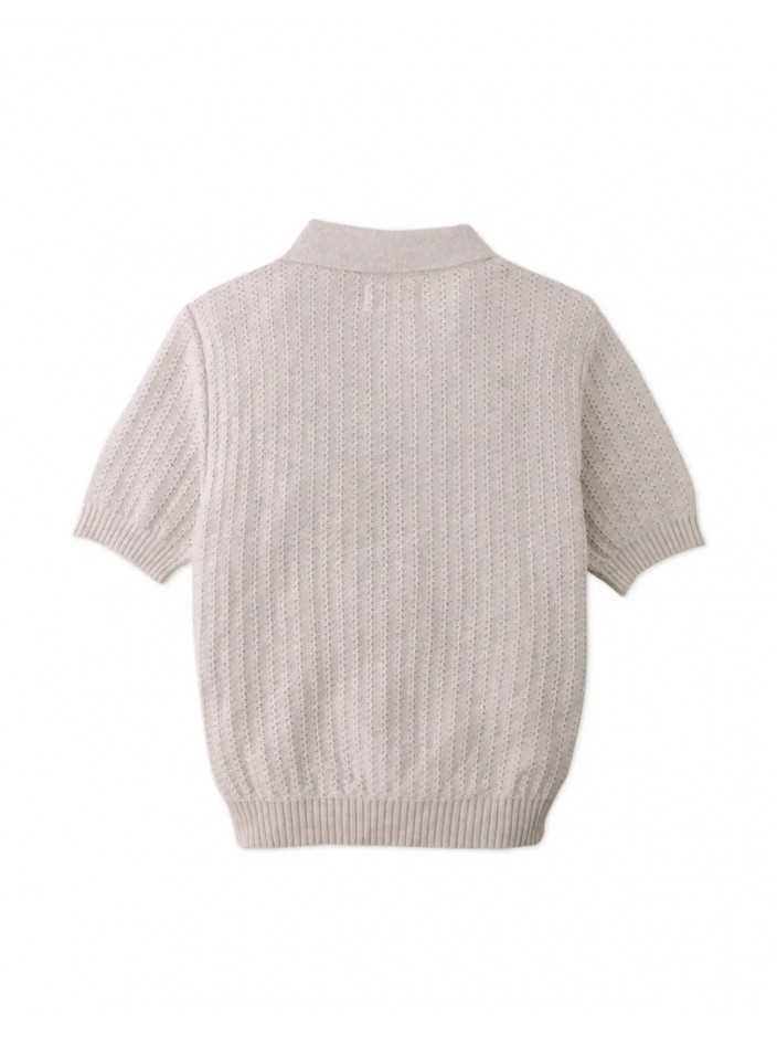 Bob Crochet-Like Knit Polo Shirt