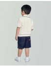 Bill Crochet-Like Knit Polo Shirt With Stripe Tipping
