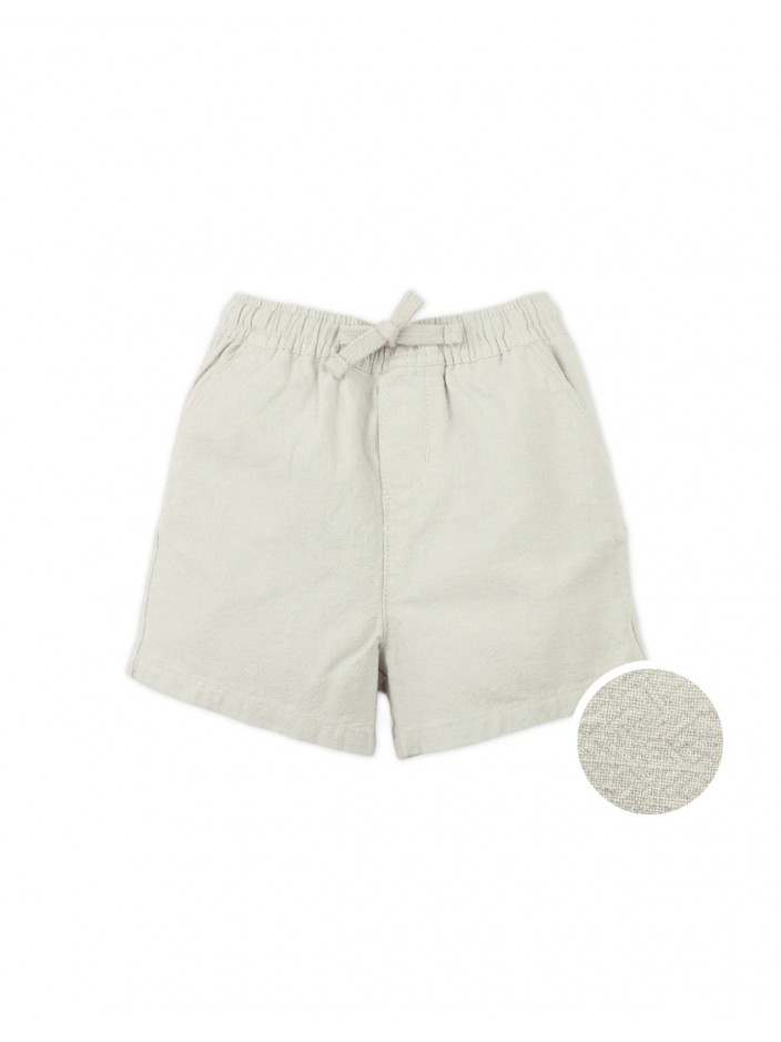Baby Manu Textured Linen Pull-On Drawstring Shorts