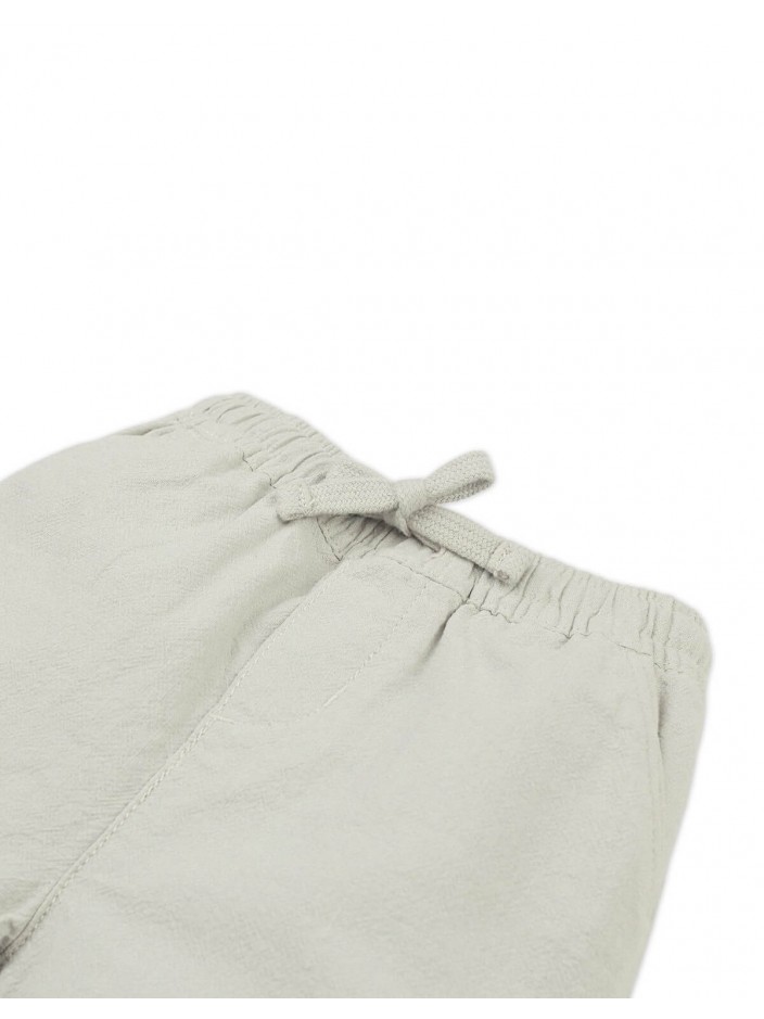 Baby Manu Textured Linen Pull-On Drawstring Shorts
