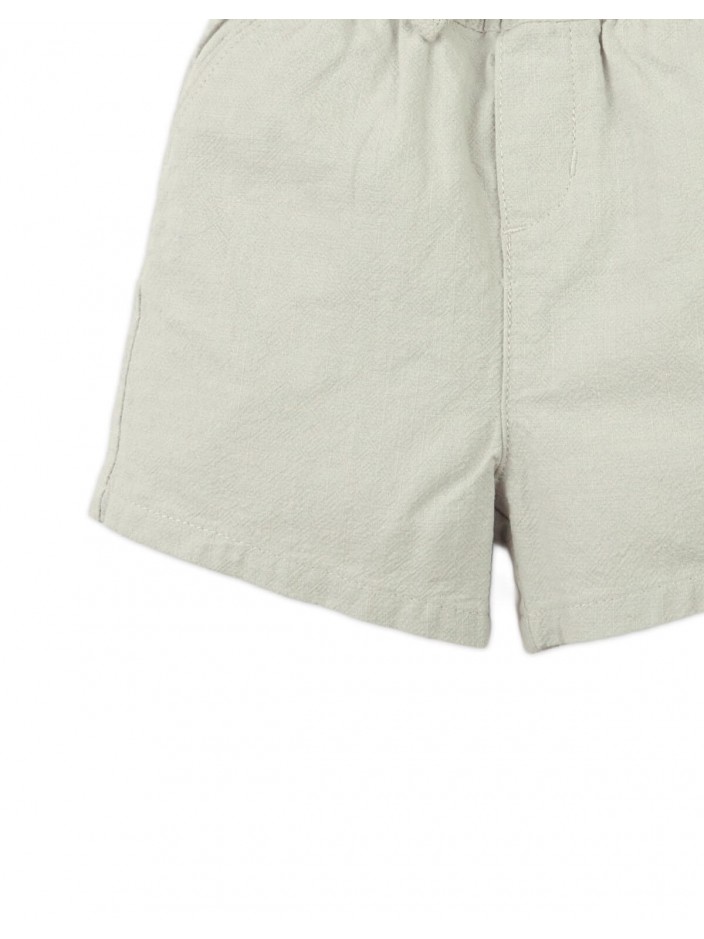 Baby Manu Textured Linen Pull-On Drawstring Shorts