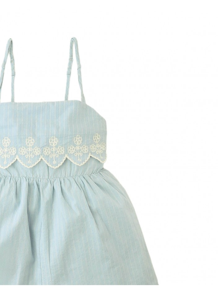 Gabrielle Stripey Playsuit with Embroidery