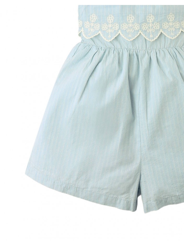 Gabrielle Stripey Playsuit with Embroidery