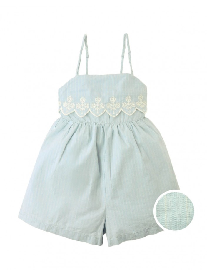 Gabrielle Stripey Playsuit with Embroidery