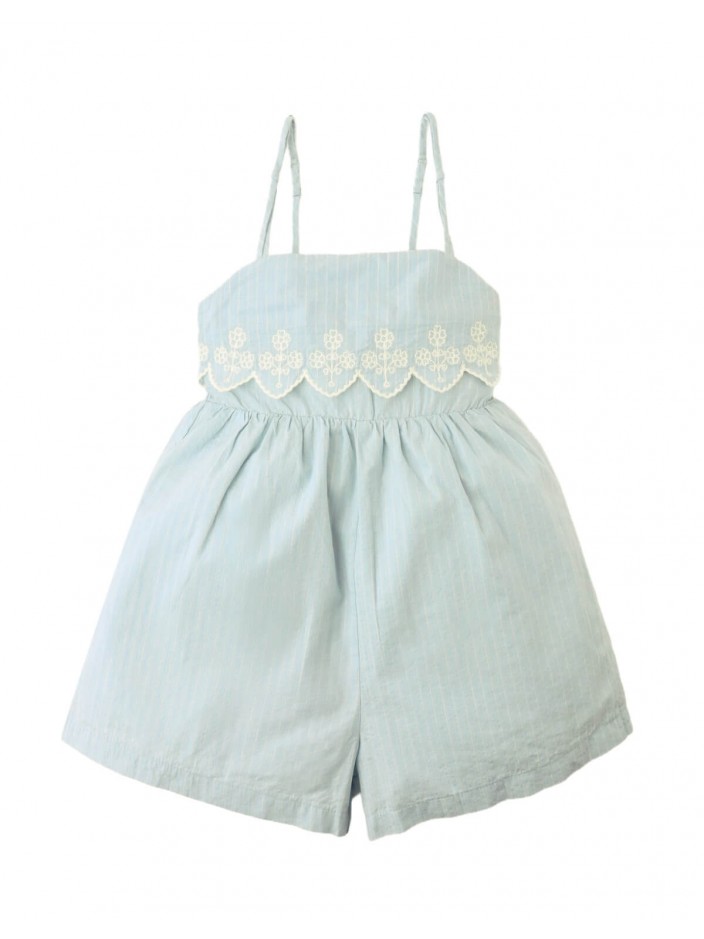 Gabrielle Stripey Playsuit with Embroidery