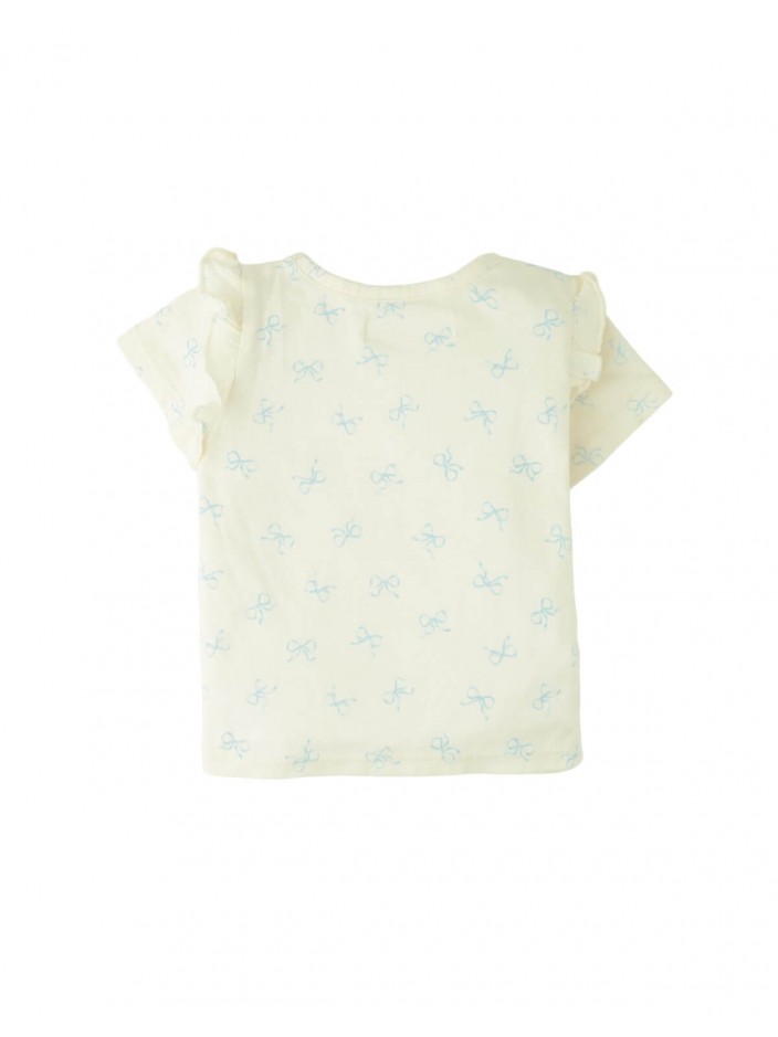 Baby Celine All-over Print T-Shirt with Ruffles