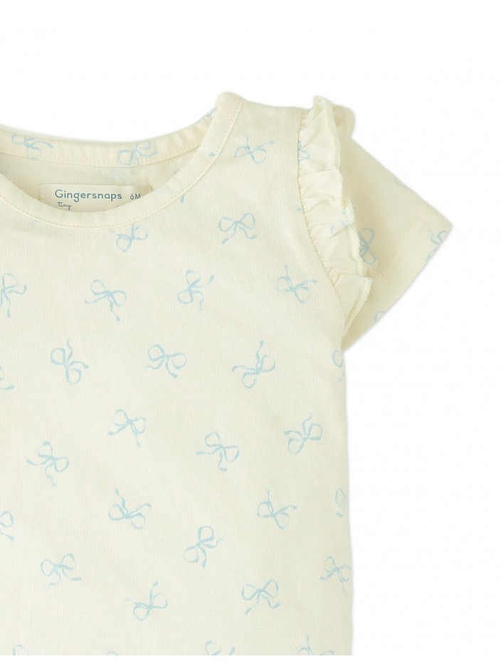 Baby Celine All-over Print T-Shirt with Ruffles