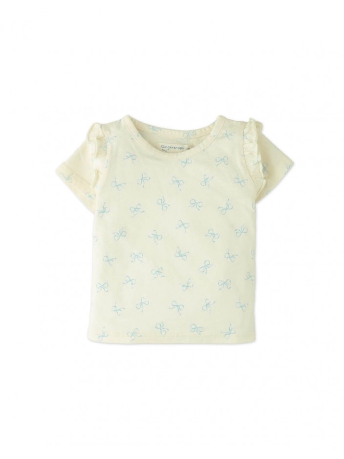 Baby Celine All-over Print T-Shirt with Ruffles