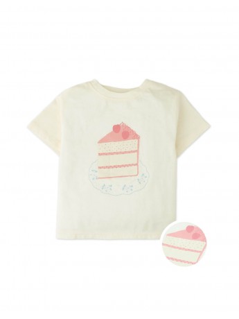 Baby Sandy T-Shirt with Cake Print