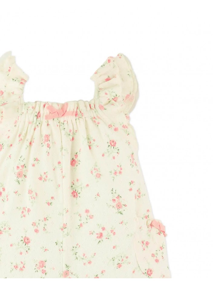 Baby Elle Printed Playsuit with Ruffle Sleeves and Pockets