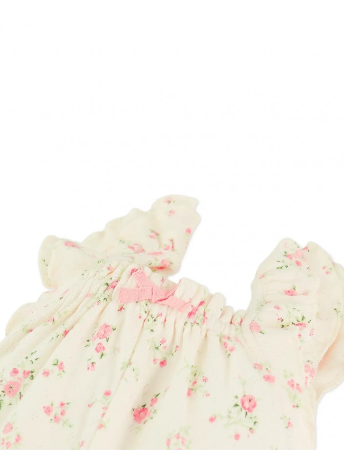 Baby Elle Printed Playsuit with Ruffle Sleeves and Pockets