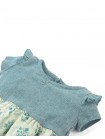 Baby Juliana Dress with Denim Pointelle Bodice and Printed Woven Skirt