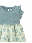 Baby Juliana Dress with Denim Pointelle Bodice and Printed Woven Skirt