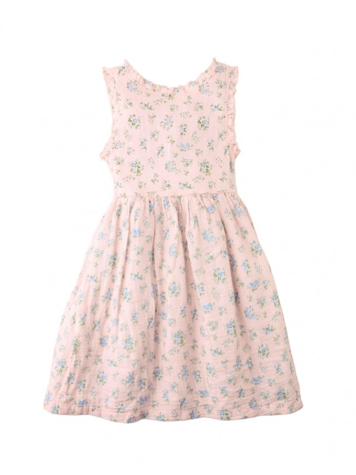 Jackie Printed Pointelle Dress with Ruffle Details