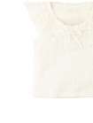 Cindy Ribbed Top with Scalloped Collar and Bow