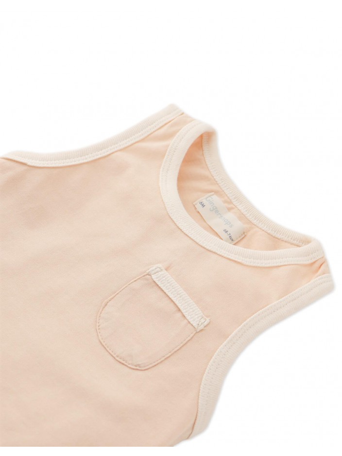 Baby Dwayne Ringer Tank Top with Front Pocket