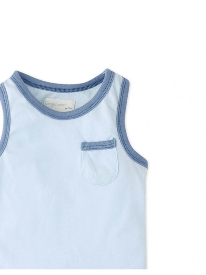 Baby Dwayne Ringer Tank Top with Front Pocket