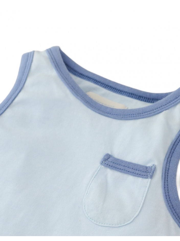 Baby Dwayne Ringer Tank Top with Front Pocket