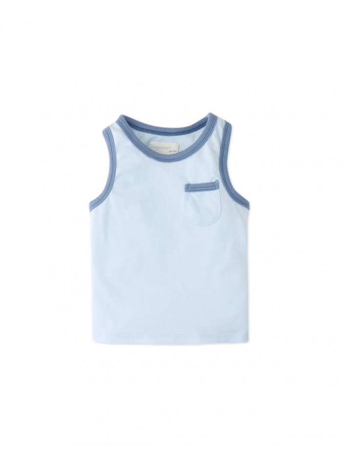 Baby Dwayne Ringer Tank Top with Front Pocket