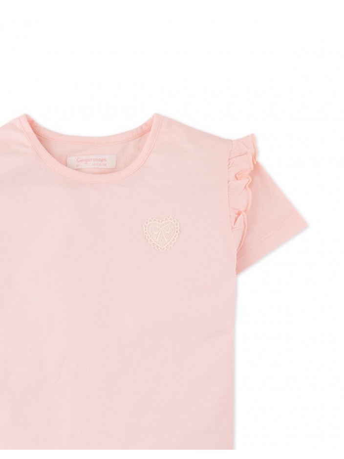 Meghan T-Shirt with Ruffles and Heart Detail