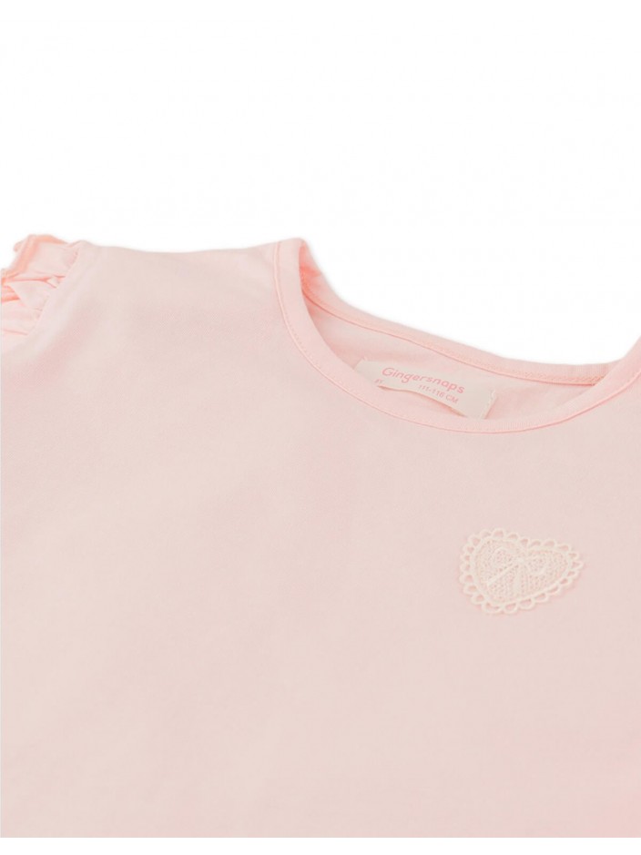Meghan T-Shirt with Ruffles and Heart Detail
