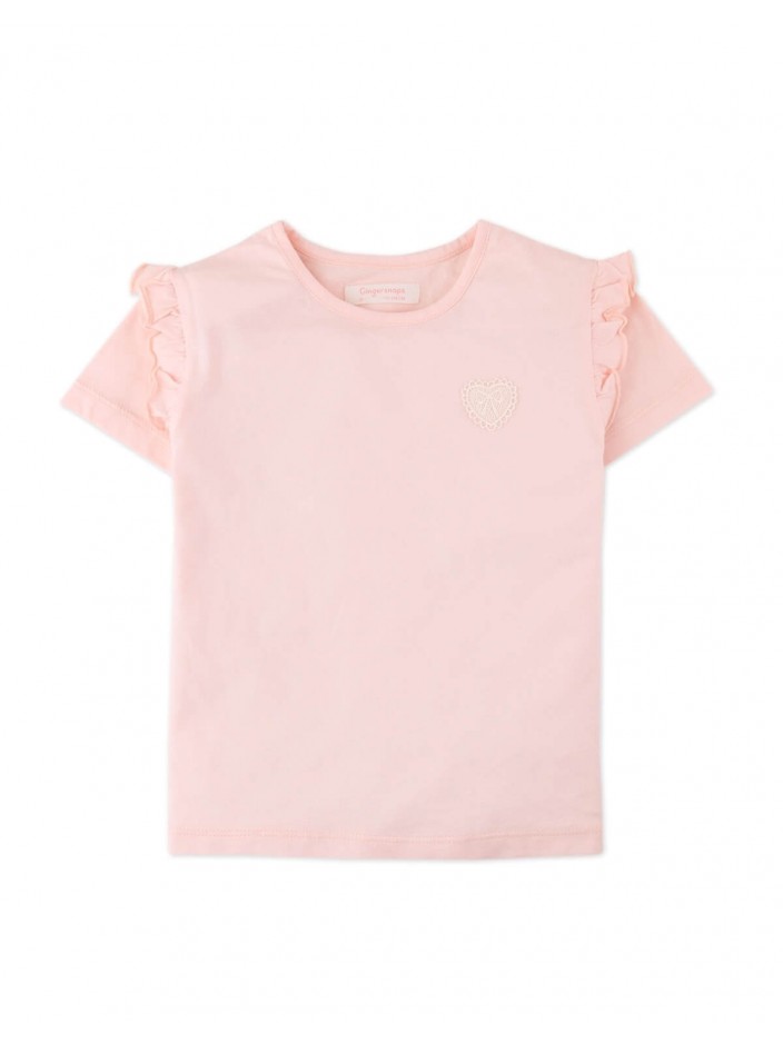 Meghan T-Shirt with Ruffles and Heart Detail