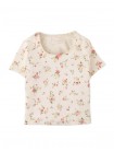 Dara All-over Print Top with Lace and Rosette Details