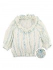 Roberta Ruffled Printed Top with Puff Sleeves