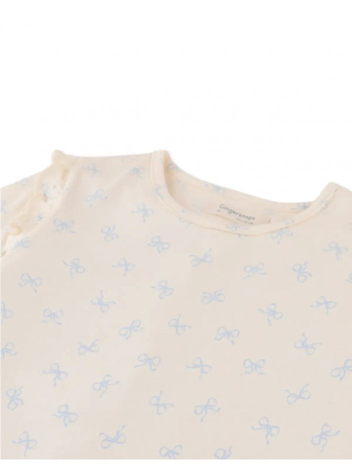 Celine All-over Print T-Shirt with Ruffles