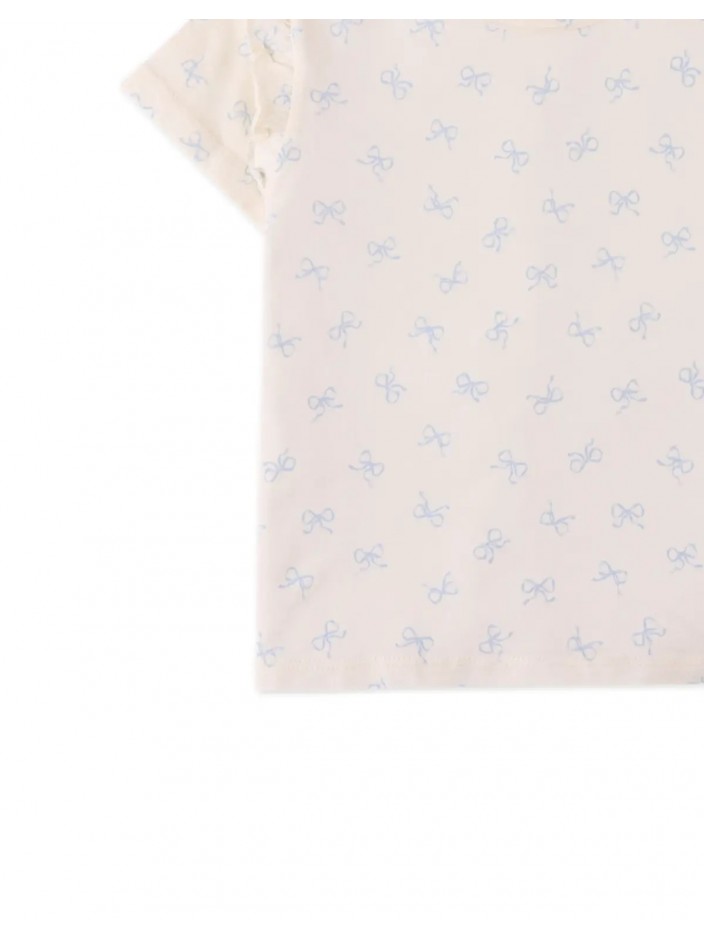 Celine All-over Print T-Shirt with Ruffles