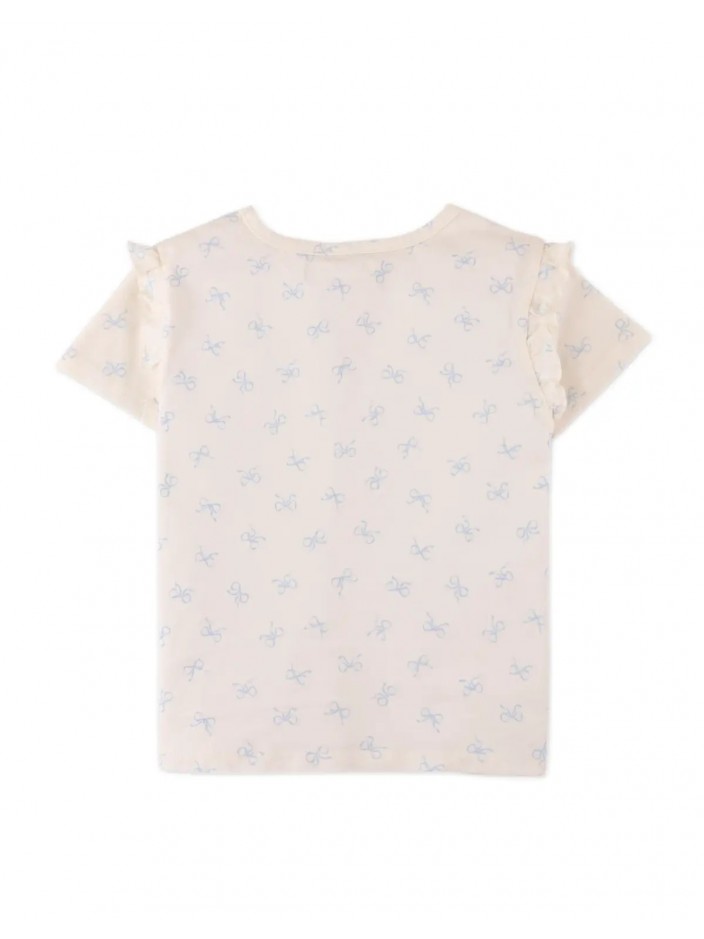 Celine All-over Print T-Shirt with Ruffles